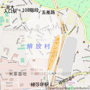 解放村の行き方 地図の観光 旅行 韓国 韓国旅行 トム ハングル