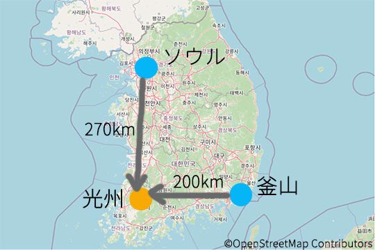 ソウルから光州 釜山から光州への行き方は 距離や時間はどのくらいかかるか 韓国 韓国旅行 トム ハングル